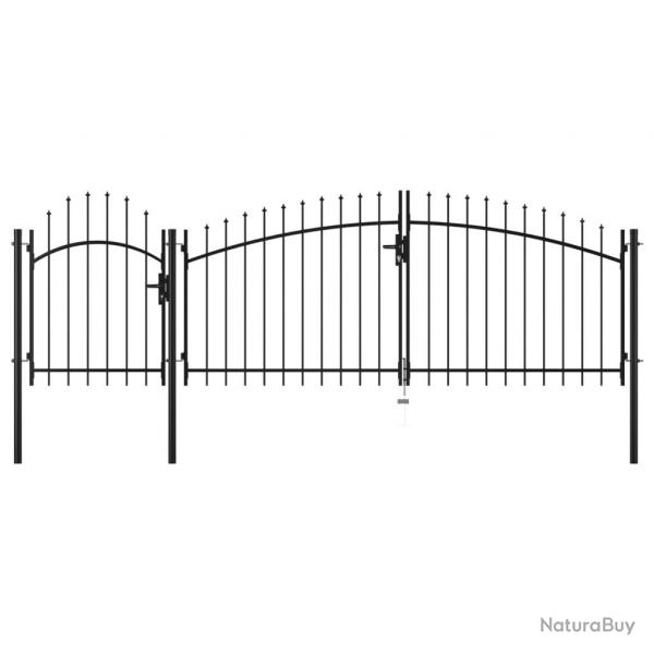 Portail de jardin Acier 2 x 4 m Noir alsavelo