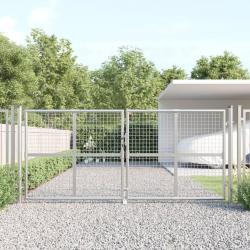 Portal de jardin maille argenté 300x175 cm acier galvanisé alsavelo
