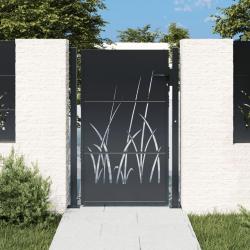 Portail de jardin anthracite 105x155cm acier conception d'herbe alsavelo