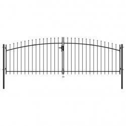 Double portail avec haut sous forme de lance 400 x 200 cm alsavelo