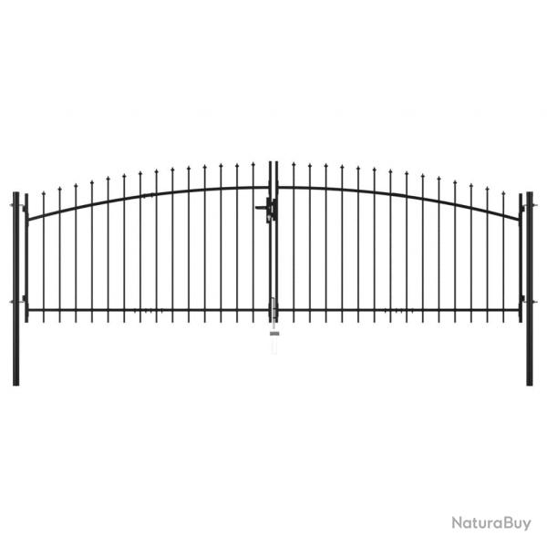 Double portail avec haut sous forme de lance 400 x 200 cm alsavelo