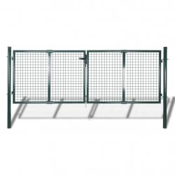 Portail de clôture Acier 306x150 cm Vert alsavelo