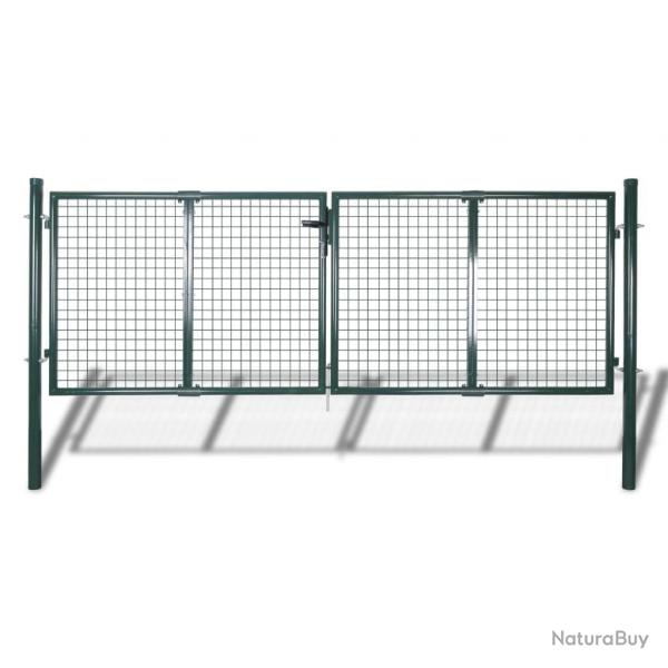 Portail de clture Acier 306x150 cm Vert alsavelo