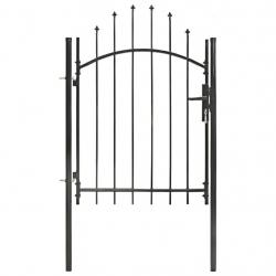 Portail de jardin Acier 1 x 1,75 m Noir alsavelo