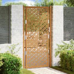 Porte de jardin acier résistant aux intempéries design croisé alsavelo