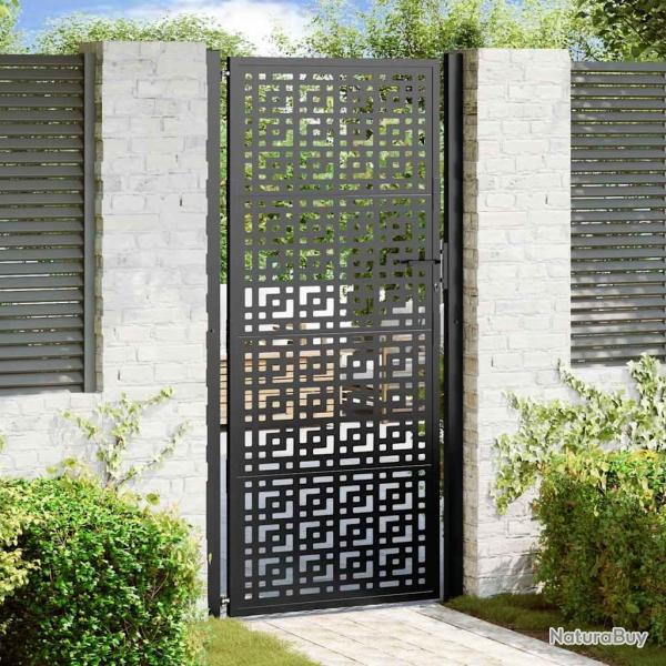 Portail de jardin noir 105x205 cm acier conception croise alsavelo