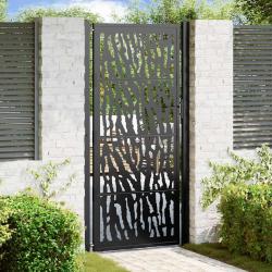 Portail de jardin noir 105x205 cm acier conception de tracés alsavelo