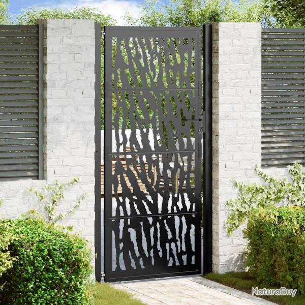 Portail de jardin noir 105x205 cm acier conception de tracs alsavelo