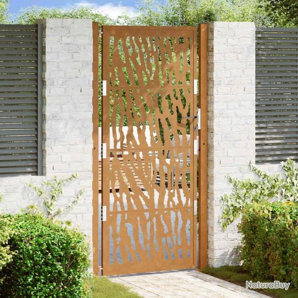 Porte de jardin acier rsistant aux intempries design tracs alsavelo