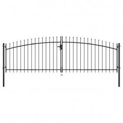 Double portail avec haut sous forme de lance 400 x 175 cm alsavelo