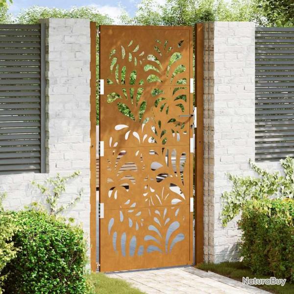 Porte de jardin acier rsistant aux intempries design vagues alsavelo