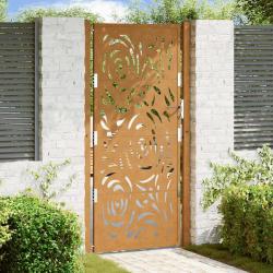 Porte de jardin acier résistant aux intempéries design flamme alsavelo