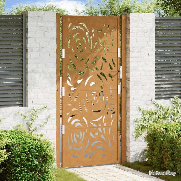 Porte de jardin acier rsistant aux intempries design flamme alsavelo