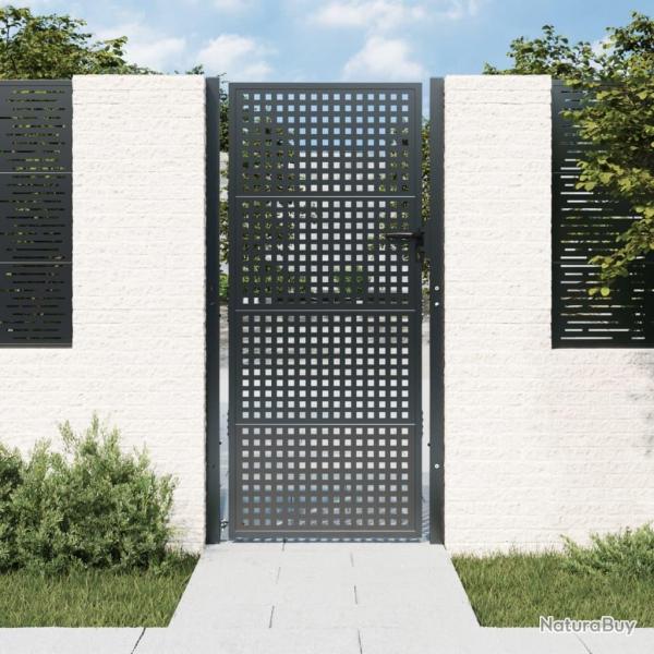 Portail de jardin anthracite 105x250 cm acier alsavelo