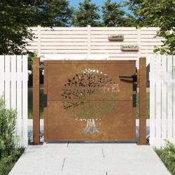 Portail de jardin 105x105 cm acier corten conception de l'arbre alsavelo