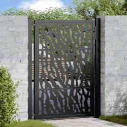 Portail de jardin noir 105x130 cm acier conception de tracés alsavelo