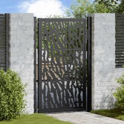 Portail de jardin noir 105x155 cm acier conception de tracés alsavelo