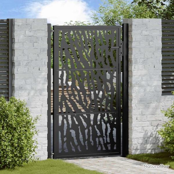 Portail de jardin noir 105x155 cm acier conception de tracs alsavelo
