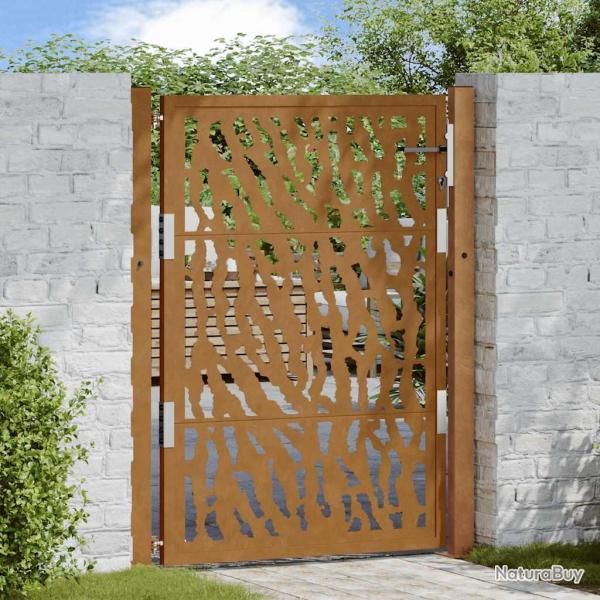 Porte de jardin acier rsistant aux intempries design tracs alsavelo
