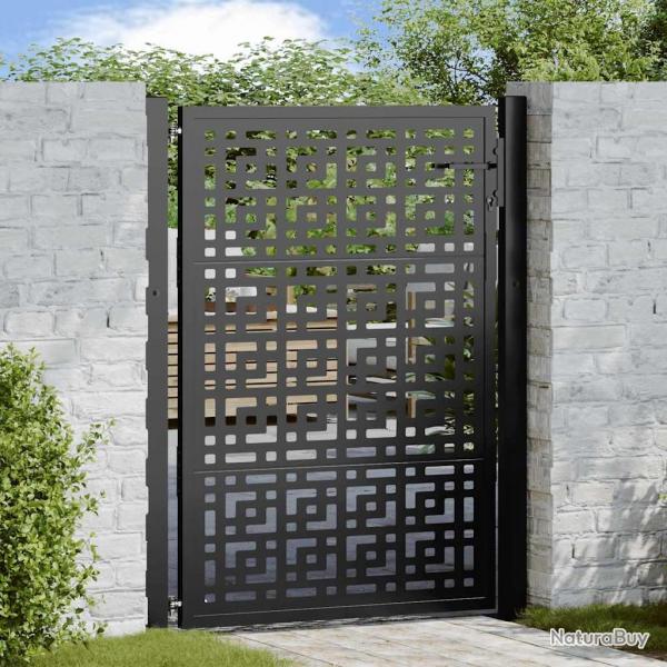 Portail de jardin noir 105x130 cm acier conception croise alsavelo