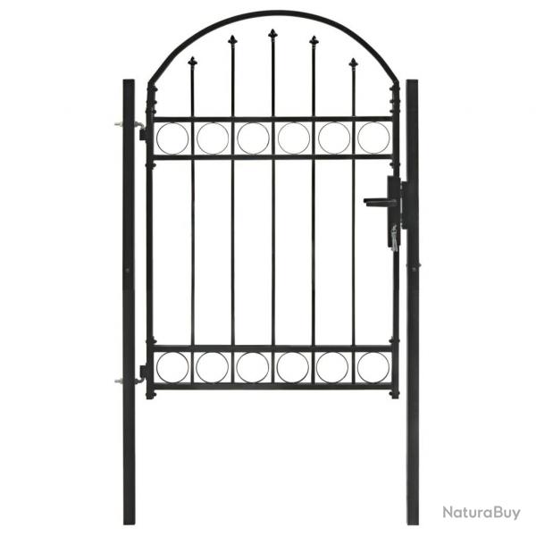 Portail de jardin avec dessus arqu Acier 100 x 125 cm Noir alsavelo