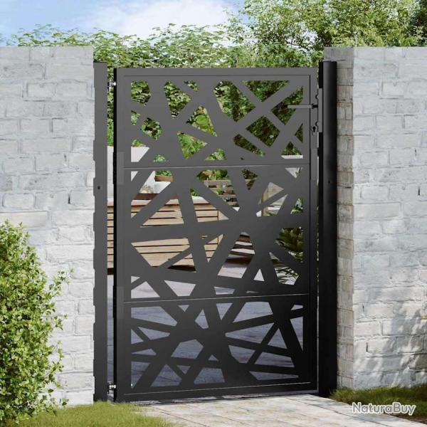 Portail de jardin noir 105x130 cm acier conception de lumire alsavelo