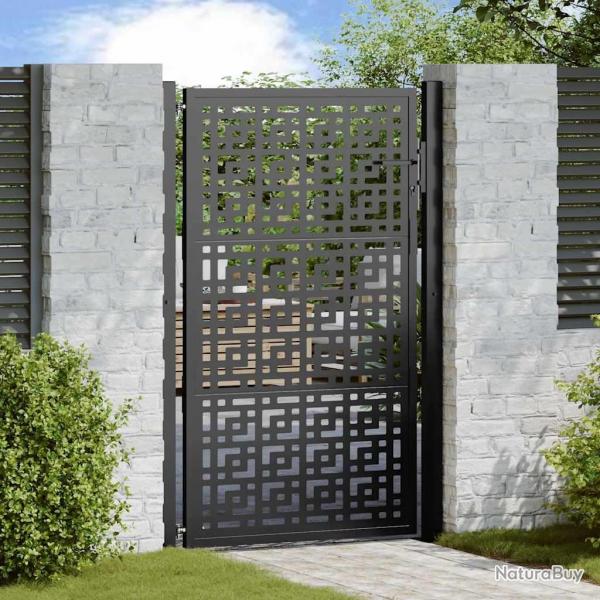 Portail de jardin noir 105x155 cm acier conception croise alsavelo