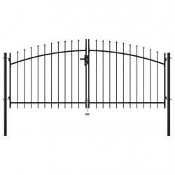 Double portail avec haut sous forme de lance 300 x 150 cm alsavelo