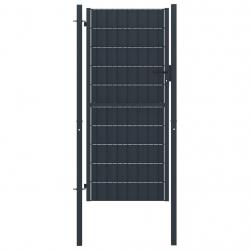 Portail de clôture PVC et acier 100x164 cm Anthracite alsavelo