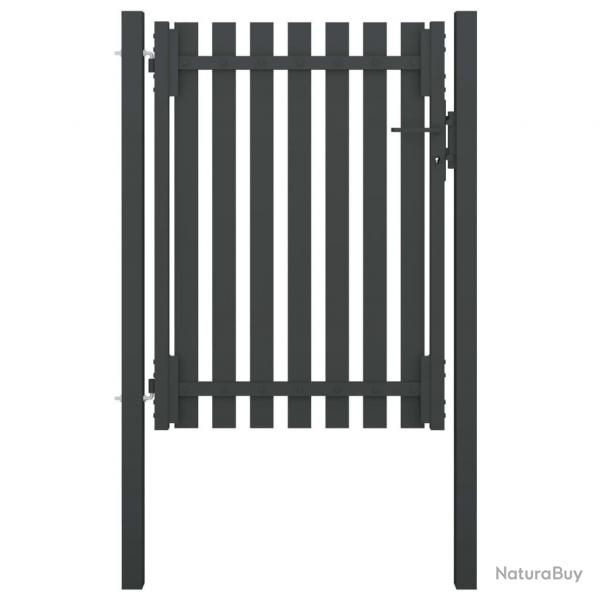 Portail de clture de jardin Acier 1x1,7 m Anthracite alsavelo