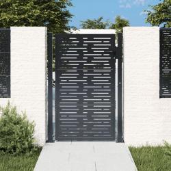 Portail de jardin anthracite 105x130 cm conception de carré alsavelo