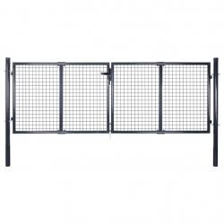 Portail en maille Acier galvanisé 289x100 cm Gris alsavelo
