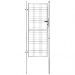Porte de jardin Acier galvanisé 105x250 cm Argenté alsavelo