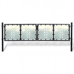 Portail simple de clôture Noir 300x125 cm alsavelo