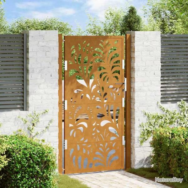 Porte de jardin acier rsistant aux intempries design vagues alsavelo