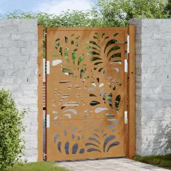 Porte de jardin acier résistant aux intempéries design vagues alsavelo