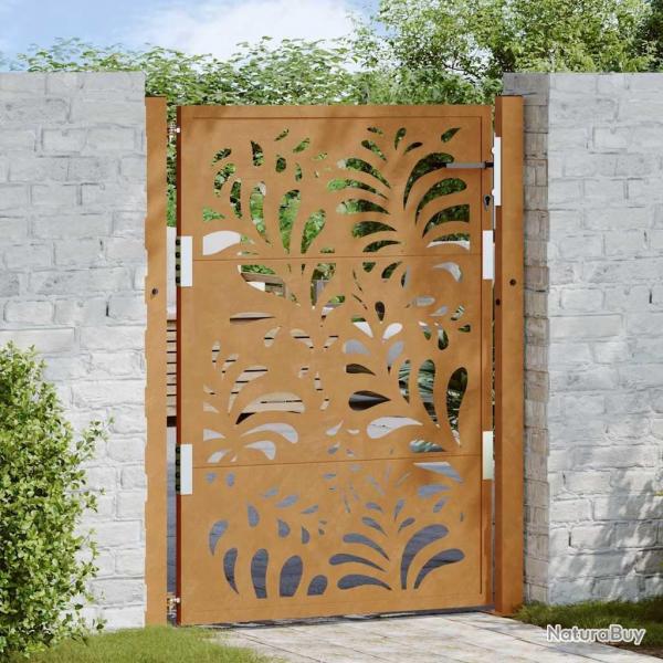 Porte de jardin acier rsistant aux intempries design vagues alsavelo