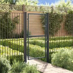Portail en maille de jardin Acier galvanisé 100 x 225 cm Gris alsavelo