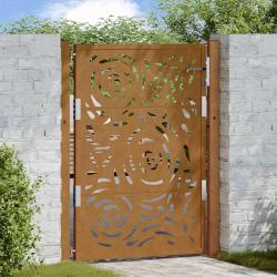 Porte de jardin acier résistant aux intempéries design flamme alsavelo