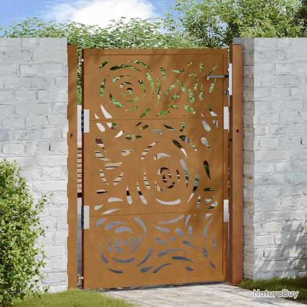 Porte de jardin acier rsistant aux intempries design flamme alsavelo