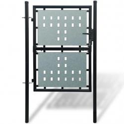 Portail simple de clôture Noir 100x200 cm alsavelo