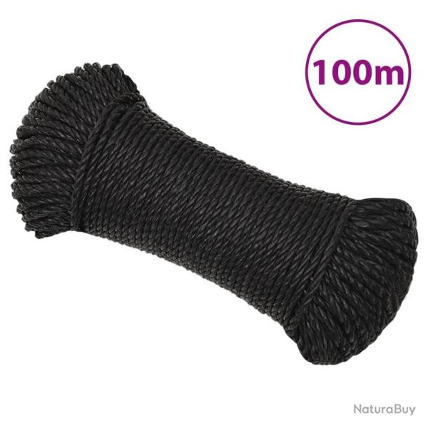 Corde de travail Noir 3 mm 100 m polypropylne alsavelo