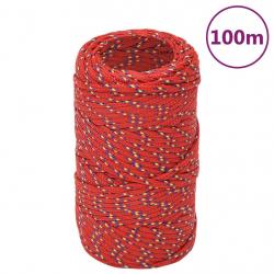 Corde de bateau Rouge 2 mm 100 m Polypropylène alsavelo