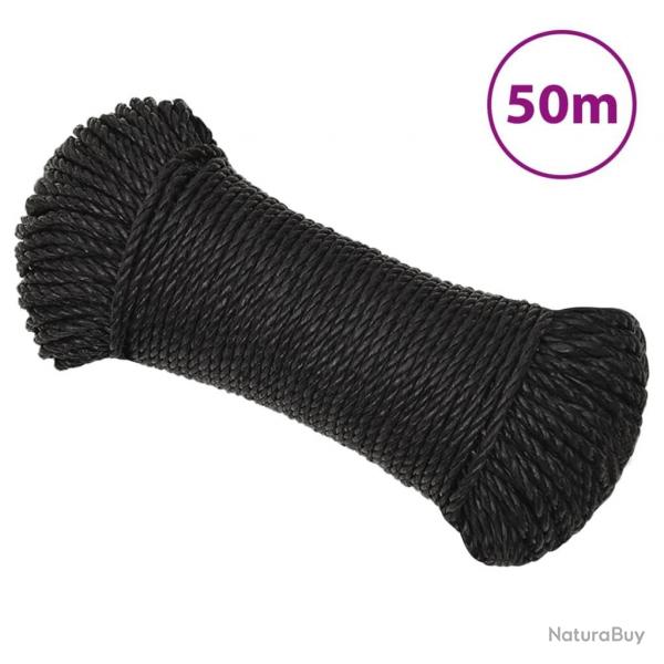 Corde de travail Noir 6 mm 50 m polypropylne alsavelo