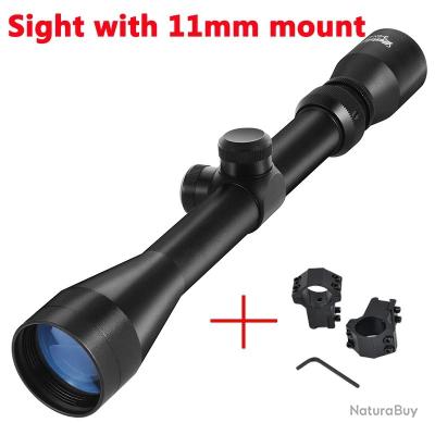 UniqueFire Lunette 3-9x40 - Réticule Mil-Dot - Anti-buée - Points de visée Rouges ou Verts avec 20mm Montures