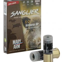 CARTOUCHE DE CHASSE MARY ARM BRENNEKE SANGLIER 39HP - CALIBRE 12