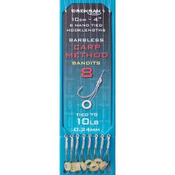 DRENNAN BAS DE LIGNE CARP METHOD BANDIT 4" HOOK PLATE DRENNAN 0,24mm 8 4''/10cm