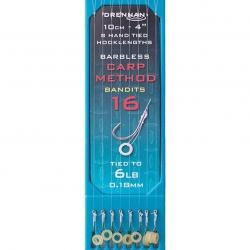 DRENNAN BAS DE LIGNE CARP METHOD BANDIT 4" HOOK PLATE DRENNAN 0,18mm 16 4''/10cm