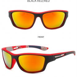 Lunettes Soleil Unisexe De Luxe Polarisées Classique Rouge Et Noir Verres Jaunes Conduite Randonnées