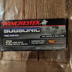 Munition 22lr subsonic 10 boîtes de 50 cartouches.